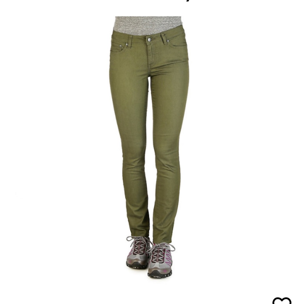 PRANA WOMEN'S KAYLA skinny JEAN green olive Sz 4